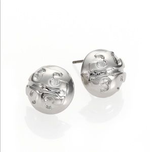 NWOT Tory Burch silver medallion logo earring SOLD